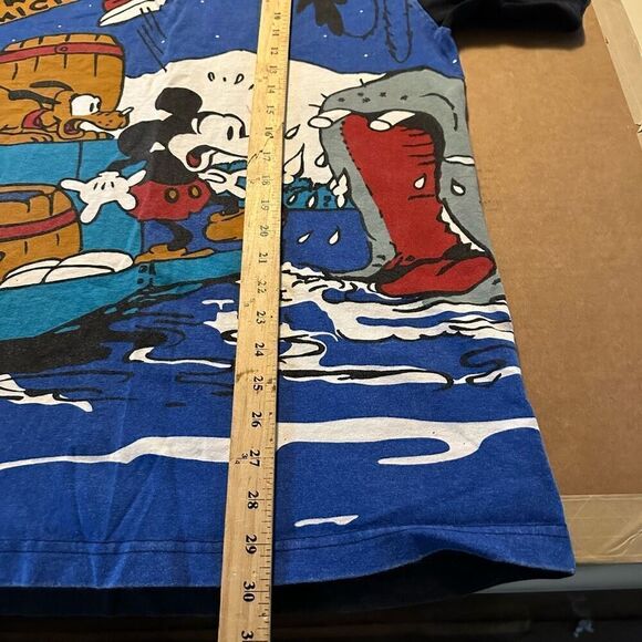 Vintage 90s Disney Mens Sz L All Over Print Mickey Mouse Short Sleeve Shirt USA - Picture 8 of 8